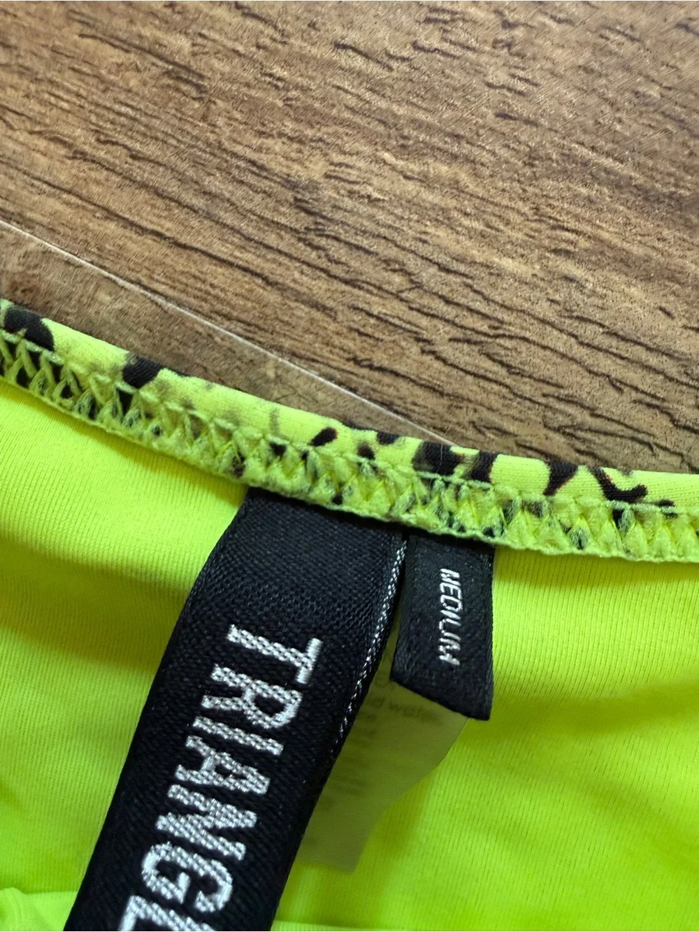 triangl swimwear Neon Yellow & Black Snake-Trim Bikini